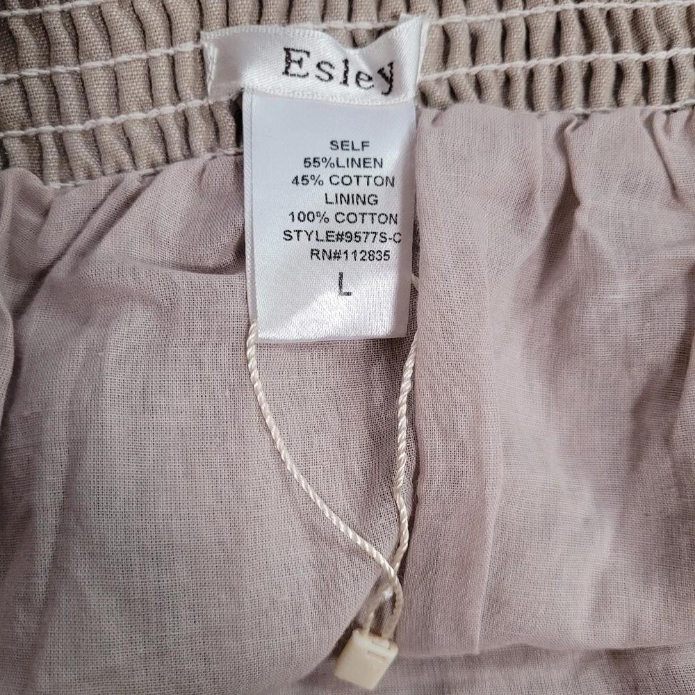 NWOT Esley Linen Blend Size L Southwestern Boho Mini Skirt